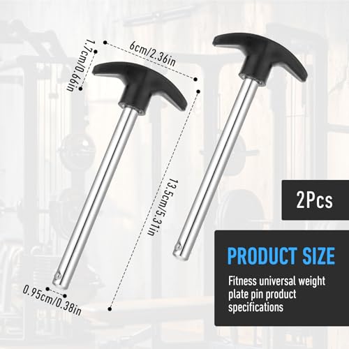 2PCS Gym Weight Stack Pin, Drop Set Gympin Tensile 3/8" Diameter 4.4" Locking Space Weight Lifting Machine Pins Replacement Universal Home Gym Exercise Machine Parts & Accessories