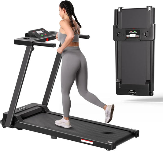 Portable Folding Treadmill, 3.0 HP Foldable Compact Treadmill for Home Office with 300 LBS Capacity, Walking Running Exe