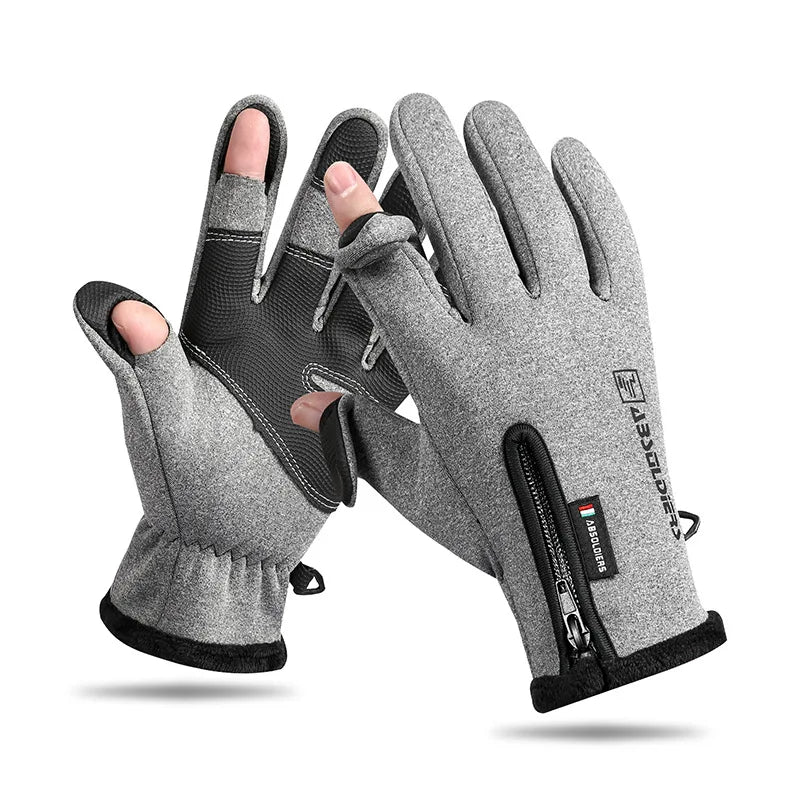 Outdoor Winter Gloves For Men Waterproof Thermal Fleece Lined Resistant Touch Screen Non-slip Motorbike Riding (Black XL)