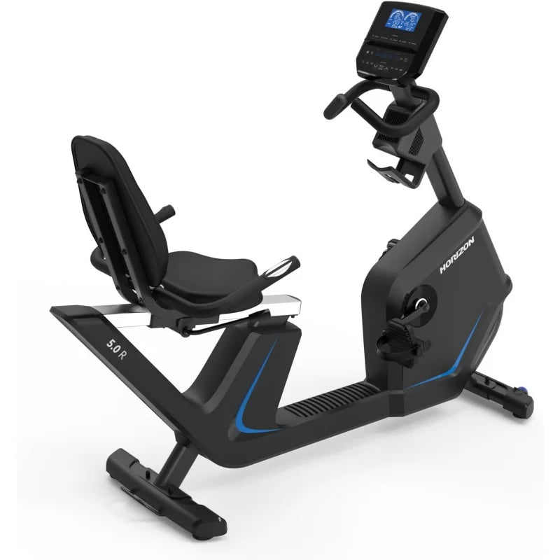 Horizon Fitness 5.0R Recumbent Bike, Cardio, Magnetic Resistance Cycling with Bluetooth, Comfort Seat Lumbar